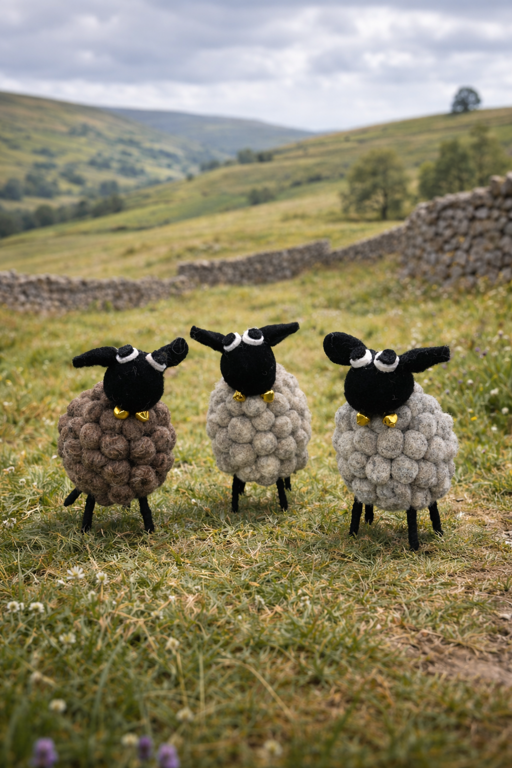 Sheep with Bells Felt Ornament