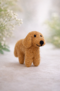 Handmade Felt Brown Dog Ornament