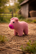 Handmade Wool Felt Pig Ornament