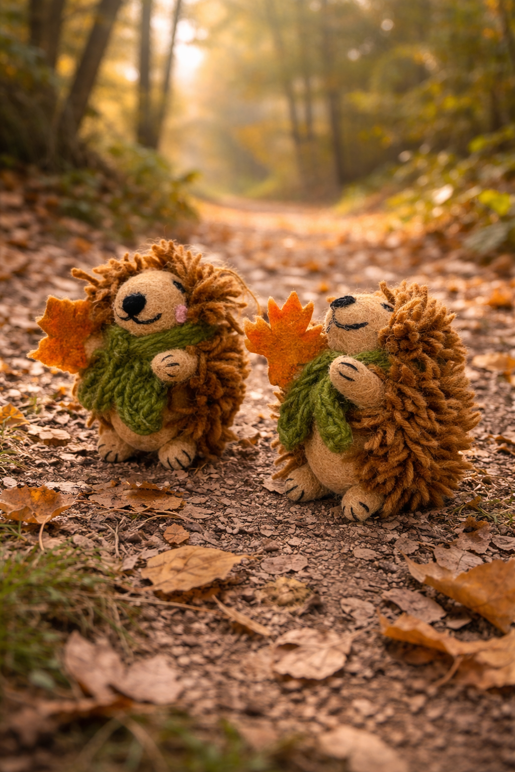 Woodland Hedgehog – Handmade Felt Ornament