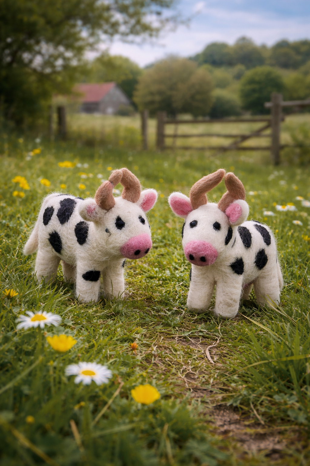 Handmade Wool Felt Cow Ornament