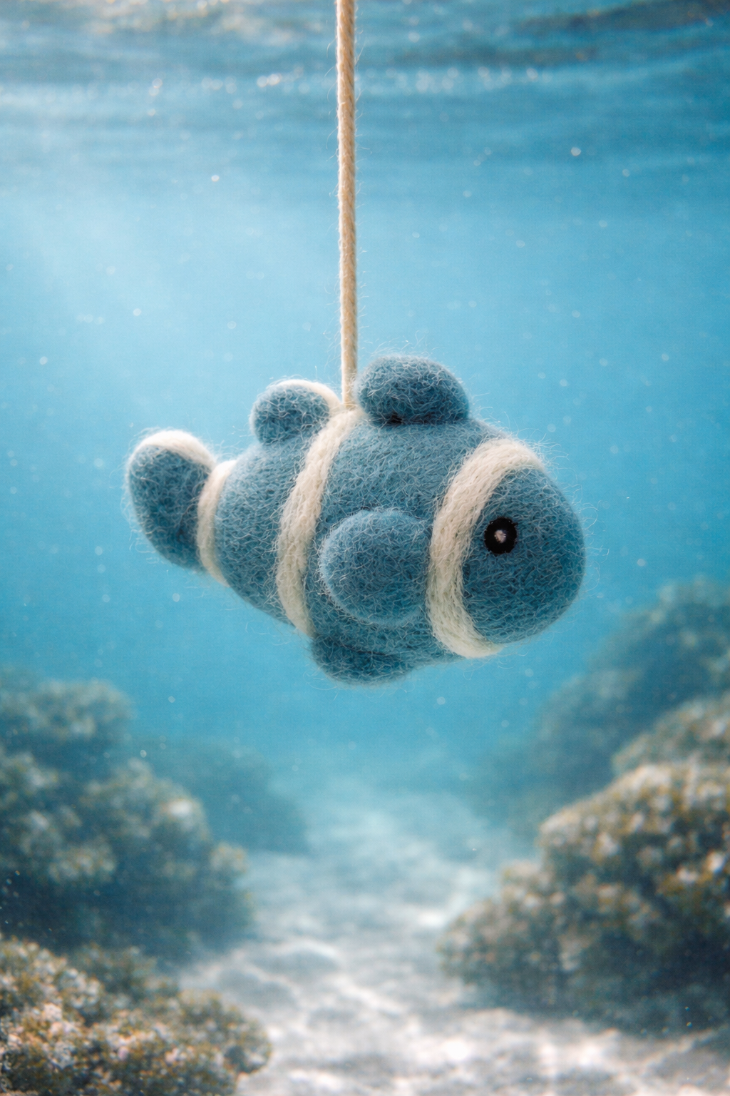 Handmade Felt Clownfish Ornament