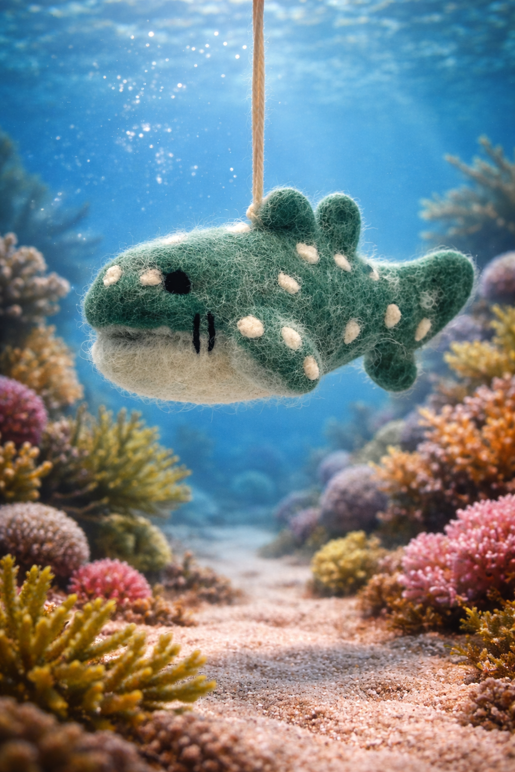 Handmade Felt Whale Shark Ornament