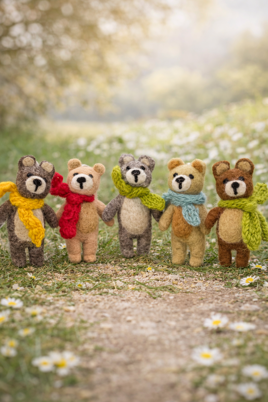 Classic Teddy Bear – Handmade Felt Ornament