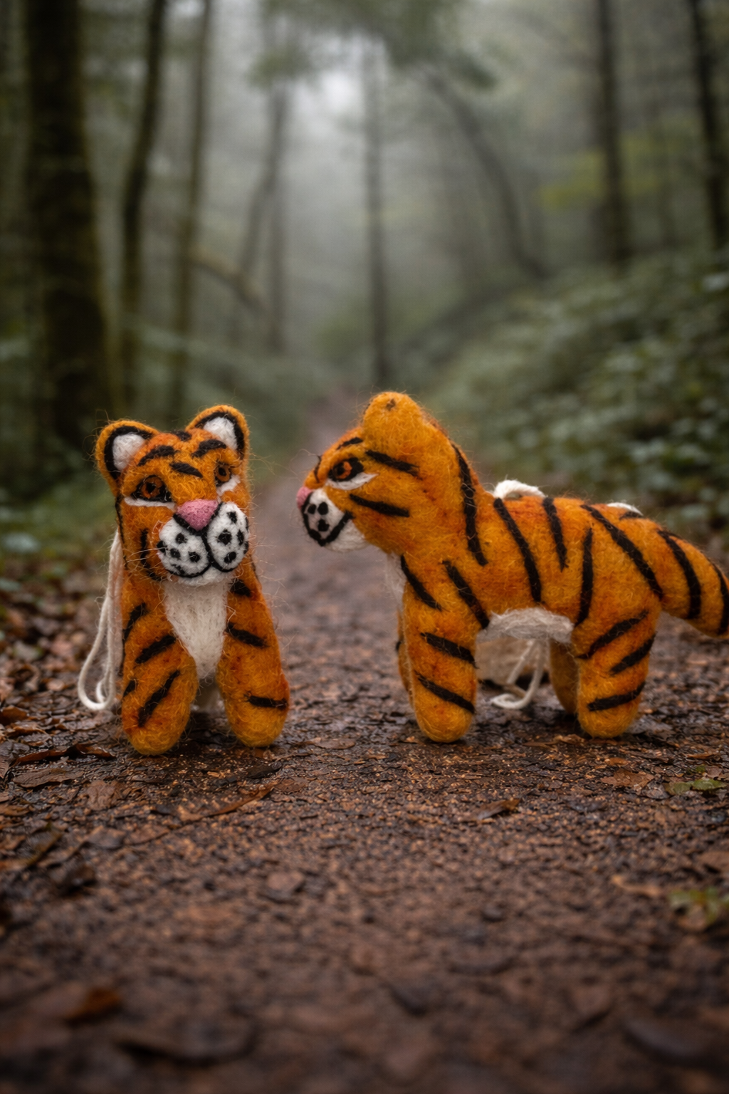 Handmade Felt Tiger Ornament