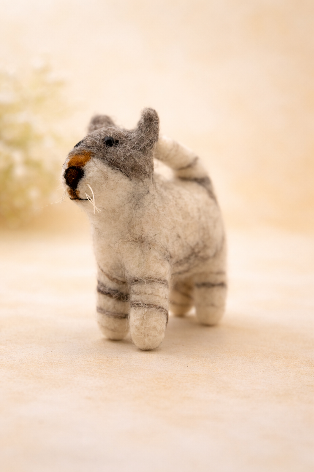 Grey Tabby Cat Felt Ornament