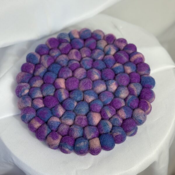 Fair-trade Handmade Felt Ball Large Coasters - Image 12