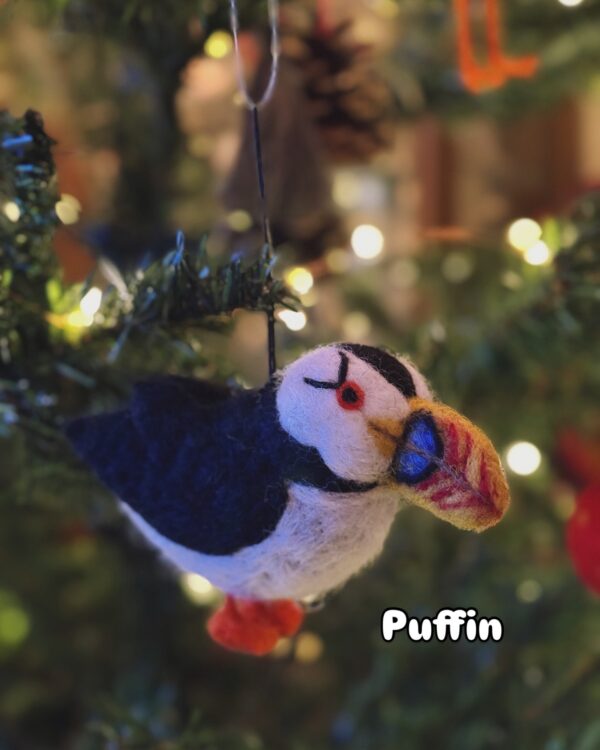Fair-Trade Handmade Felt Puffin Ornament - Image 4