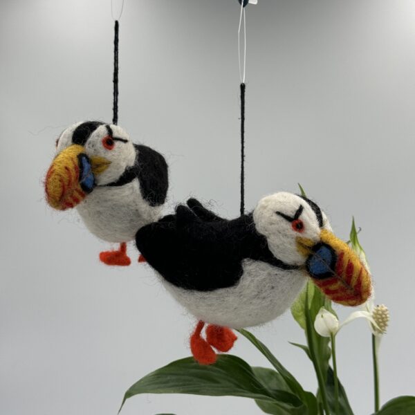 Fair-Trade Handmade Felt Puffin Ornament - Image 5