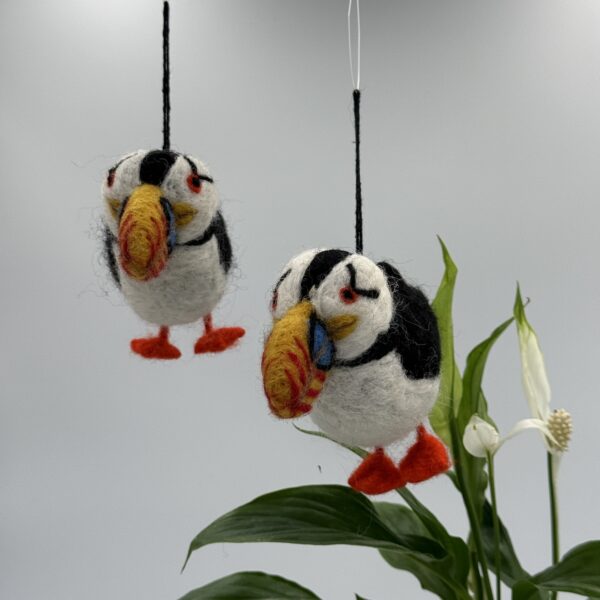 Fair-Trade Handmade Felt Puffin Ornament - Image 6
