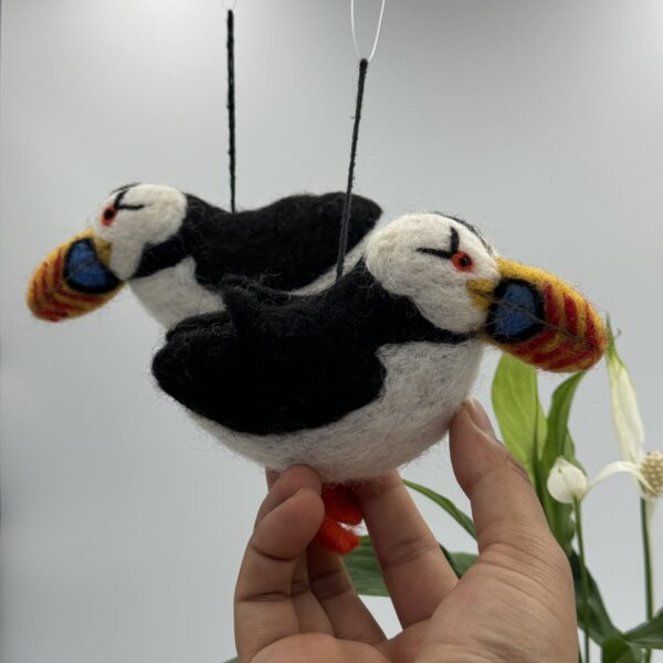 Fair-Trade Handmade Felt Puffin Ornament - Image 7
