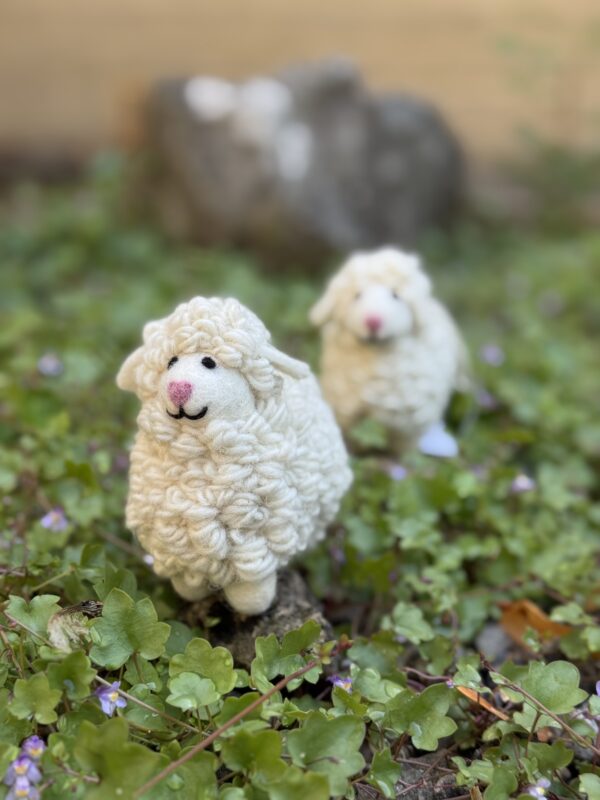 Fair-Trade Handmade Felt Sheep Ornament with Curly Wool - Image 5