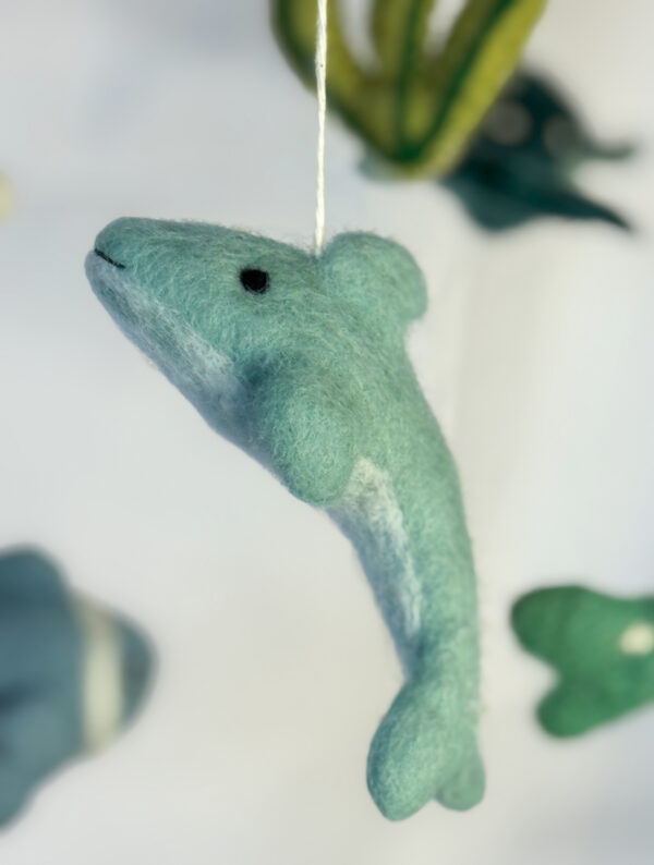Fair-Trade Handmade Felt Ocean Mobile – Aquatic Sea Animal Nursery Decor – Ethical Gift for Baby or Ocean Lovers - Image 9