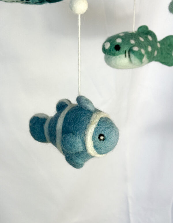 Fair-Trade Handmade Felt Ocean Mobile – Aquatic Sea Animal Nursery Decor – Ethical Gift for Baby or Ocean Lovers - Image 7