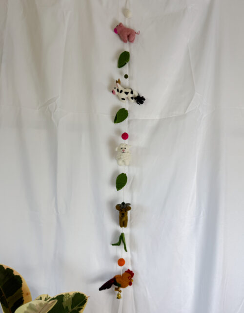 Fair-Trade Handmade Felt Farm Animal Hanger – Wool Barnyard Friends Wall Decor – Ethical Gift for Baby or Nursery
