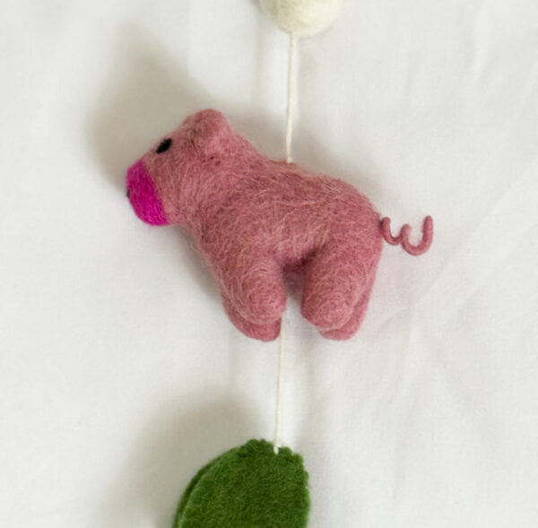 Fair-Trade Handmade Felt Farm Animal Hanger – Wool Barnyard Friends Wall Decor – Ethical Gift for Baby or Nursery - Image 7